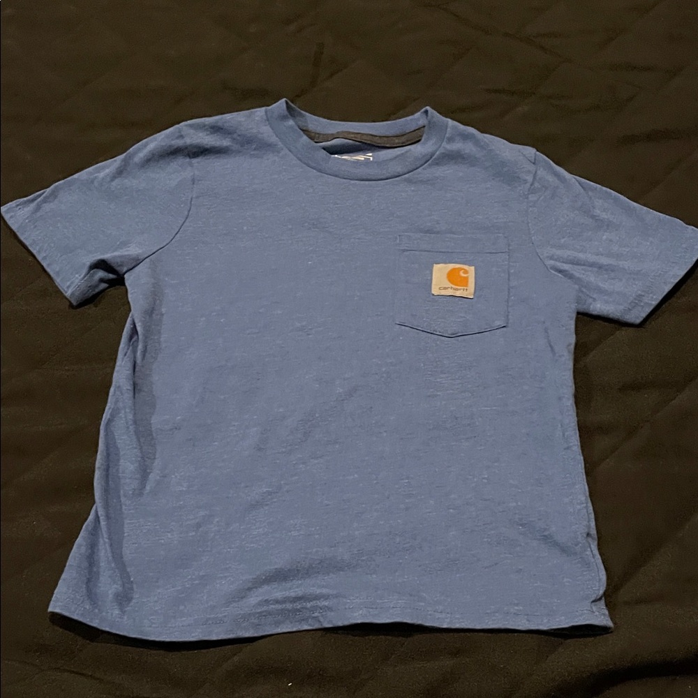 Carhartt Kids Short Sleeve Blue Tee with Pocket